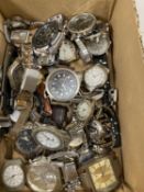 Box of assorted wristwatches