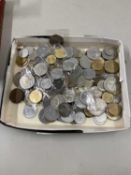 Box of various world coinage