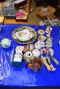 Mixed Lot: A range of various model shoes and hats, assorted ceramics, Satsuma type vase and other
