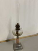 Oil lamp with silver plated base