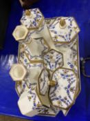 Gilt decorated Wedgwood porcelain dressing table set