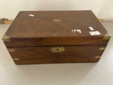 19th Century walnut brass mounted writing box