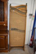 A bamboo and wicker work two fold screen