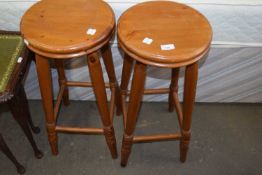 Pair of pine kitchen stools