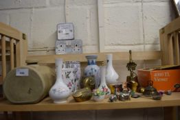 Mixed Lot: Various assorted ceramics, stone ware hot water bottle, brass items, vintage film