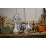 Mixed Lot: Various assorted ceramics, stone ware hot water bottle, brass items, vintage film