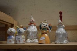 Various ceramics to include novelty bells