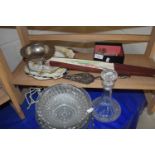 Mixed Lot: Various glass and ceramics plus a further large modern hand fan