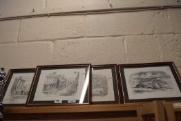Four reproduction prints framed and glazed
