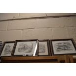 Four reproduction prints framed and glazed