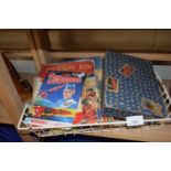 Collection of children's vintage books, a vintage Matchbox Thunderbirds model and a sewing box and
