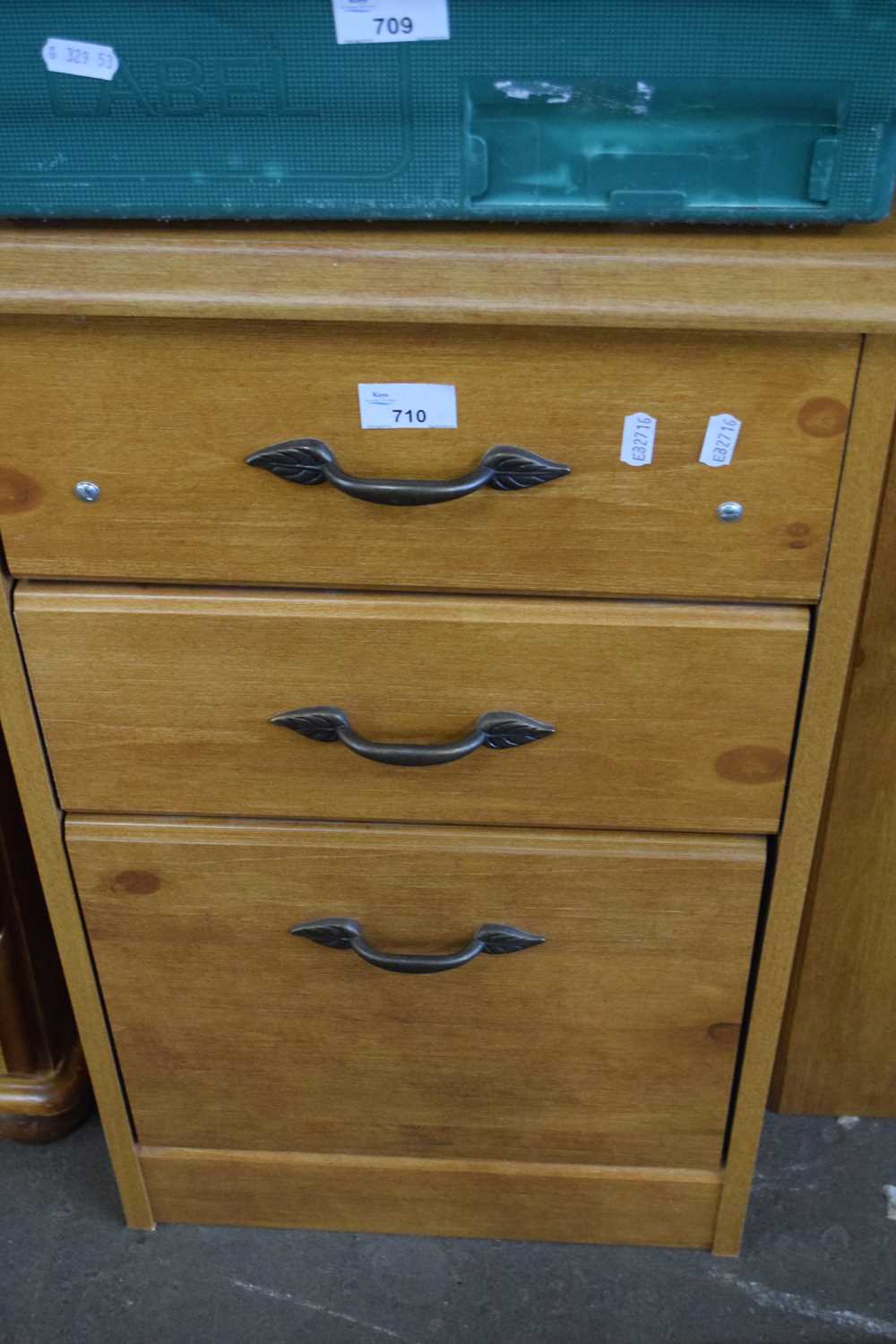 Three drawer office chest of drawers, 40cm wide
