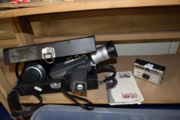 Cased Canon video camera and a further Kodak camera