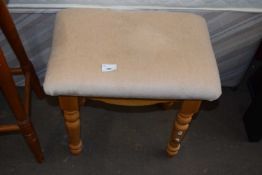 Pine upholstered top stool