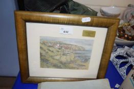 Robin Hoods Bay looking North by Pat Bell, reproduction print, framed and glazed
