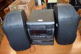 JVC three tier stereo system and speakers