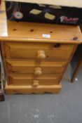 Three drawer bedside chest