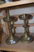 Pair of brass candlesticks