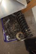 Box of assorted mechanical and other springs