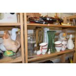 Mixed Lot: Various assorted tea wares, glass wares, model birds etc