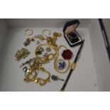 Mixed Lot: Various brooches, costume jewellery etc