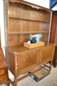 Early 20th Century oak dresser cabinet,137cm wide