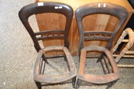 Pair of Victorian chair frames for re-upholstery