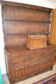 Reproduction oak dresser, 140cm wide