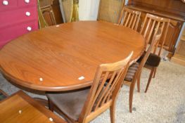 G-plan teak extending dining table and chairs