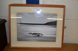 Three photographic prints entitled Lost Gear at Runton, indistinctly signed in pencil, framed and