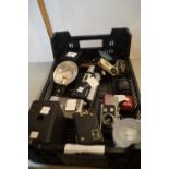 Vintage cameras and accessories, a mixed lot to include Canon, Super 8 Autozoom Cine camera,