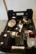 Vintage cameras and accessories, a mixed lot to include Canon, Super 8 Autozoom Cine camera,