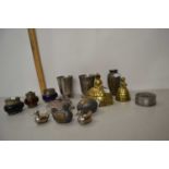 Box of various mixed items to include a silver topped powder bowl, various small jars, a small