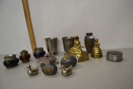 Box of various mixed items to include a silver topped powder bowl, various small jars, a small