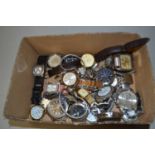 Box of assorted wristwatches