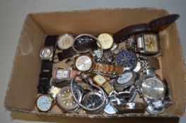 Box of assorted wristwatches