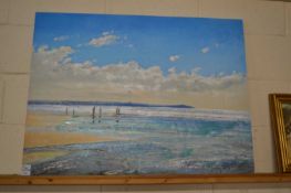 Timothy Easton - Paddling at the Edge - textured print on canvas, unframed