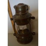 A vintage Simpson Lawrence copper mounted ships lamp