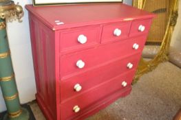 Painted pine chest with three short and three long drawers