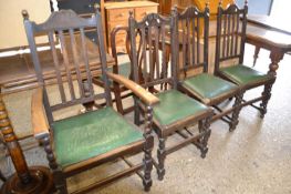 Set of four oak framed dining chairs