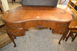 Reproduction kidney shaped dressing table with five drawers