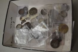 Box of various assorted coinage, metal detecting finds etc