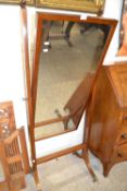 Reproduction Georgian style mahogany framed cheval mirror