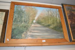 Ivan Bodger, study of a rural road, oil on canvas, dated 2002