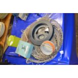 Mixed Lot: Crabbing lines, vintage fishing keep net, Oriental deep trolling reel, a Deluxe