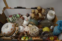 Box of various assorted ceramics, ornaments etc