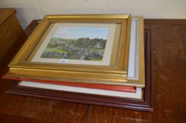 A collection of five studies by Phillip Smith, village and coastal scenes, watercolours, framed
