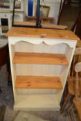 Painted pine bookcase cabinet, 65cm wide