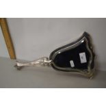 Large silver backed dressing table hand mirror