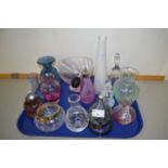 Mixed Lot: Various Art Glass vases, scent bottles etc